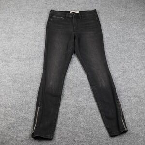 Athleta Jeans Womens 6 Black Sculptek Skinny Ankle Zip Stretch Denim Pants